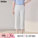 MsShe【直筒七分牛仔褲】大碼女裝2025新款夏季胖mm顯瘦小腳褲子 牛仔白色現(xiàn)貨 2XL