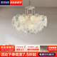 美莎拉帝輕奢風主臥室吊燈2025新款室內(nèi)照明燈奶油風房間燈led餐廳書房燈 7頭 綠色 花朵吊燈 直徑50CM