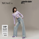 MO&Co.牛仔褲春夏匠心洗褪磨白淺藍色棉質(zhì)高腰及地直筒褲摩安珂 牛仔淺藍色-第2批 M