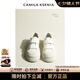 CAMILA KSENIA運動鞋2025新款厚底餅干鞋小眾真皮復古休閑板鞋小白鞋 白色 36