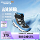 Skechers斯凱奇兒童絨絨靴雪地靴保暖男童棉鞋防寒加絨高幫女童靴660092L 男童/黑色/淺藍色/BKLB 30