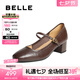 百麗（Belle）七夕禮物氣質(zhì)時(shí)裝瑪麗珍鞋女25秋新商場(chǎng)款真皮高跟單鞋BFS03CQ5 啡色 37 (235mm)