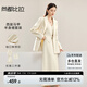 尚都比拉時尚西裝套裝女春秋款通勤西服外套馬甲A字裙子三件套 燕麥色 L