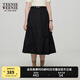 Teenie Weenie小熊女裝半身裙2025夏季新款甜酷潮流設(shè)計(jì)感不對(duì)稱裙 黑色 S