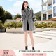 香影灰色小個子大衣女2024秋冬新款雙排扣高級感風衣式仿毛呢外套 灰色 M
