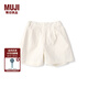 無印良品 MUJI 大童 抽褶 裙褲 兒童 褲子 童裝 女童 CB1JNA4S 米白色 120/53A