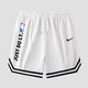 NBA KIDS-NIKE美式短褲休閑運(yùn)動寬松NBA球褲aj飛人不過膝4分褲籃球褲兒童 耐克新款NK白色NBA斜紋短褲 7XL 耐克7XL（建議200-218斤）