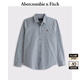ABERCROMBIE & FITCH【爆款府綢】男裝25春夏美式經(jīng)典小麋鹿通勤長袖襯衫KI125-5255 藍色 S (175/92A)