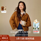 茵曼（INMAN）2025秋冬女裝新款雙面可穿皮毛一體羊羔絨外套顯瘦寬松上衣 棕色 S