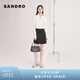 SANDRO2024春秋款女裝羅紋珍珠紐扣裝飾短款毛針織衫SFPCA00972 淡褐色（偏米白） 3