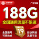 中國聯(lián)通流量卡手機(jī)卡電話卡5G純上網(wǎng)流量全國通用無限不限速非永久聯(lián)通流量卡大王卡 廣東廣羊卡A-19元188G流量-省外勿拍