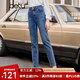 百圖betu女裝秋新款牛仔褲時尚百搭高腰顯瘦修身牛仔褲女2309T74 牛仔色 M