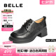 百麗（Belle）七夕禮物復(fù)古質(zhì)感牛津鞋女25秋新方跟英倫風(fēng)通勤單鞋3NW27CM5 黑色 39 (245mm)