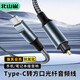 北山雀 type-C轉(zhuǎn)方口光纖音頻線   5.1聲道音響平板手機(jī)功放線 1.5米