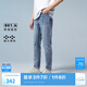 杰克·瓊斯（JACK&JONES）秋潮流紐扣腰頭水洗磨白做舊抓痕彈力修身牛仔長褲男225132135 E39中藍(lán)牛仔 常規(guī) 36 185 W36/L32