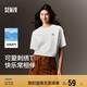 森馬（Semir）迪士尼短袖t恤女中長款寬松圓領(lǐng)上衣25夏涼感打底衫109325100025
