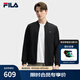 FILA 斐樂官方男士針織長袖外套2025夏新款休閑基礎(chǔ)立領(lǐng)運動上衣 正黑色-BK XL 180/100A/XL