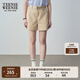 Teenie Weenie【贈送腰帶】小熊短褲女夏季簡約風高腰休閑短褲時尚女 卡其色 S (160)