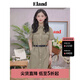 ELAND衣戀連衣裙美拉德女夏季工裝風(fēng)休閑運(yùn)動(dòng)襯衫領(lǐng)連衣裙 軍綠色(49)Khaki S 160