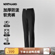 諾詩(shī)蘭女士25秋冬新款戶(hù)外徒步防潑水風(fēng)雪長(cháng)褲休閑出行保暖彈力軟殼褲 純黑色 165