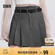森馬（Semir）半身裙女腰帶西裝百褶裙顯瘦2025春季女團風遮胯短裙109125120001