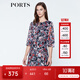 PORTS寶姿  春夏新品女裝優(yōu)雅印花系帶連衣裙A字裙LN8D134HPP027 黑色印花 M (6)