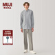 無(wú)印良品（MUJI）Labo 男式 羊毛混紡 襯衫領(lǐng) 襯衫 長(zhǎng)袖襯衣外套冬季 AF005C4A 淺灰色 M （170/92A）
