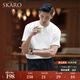 SKARO【明星同款 重磅棉T】SKARO華夫格短袖T恤男夏季白色休閑圓領(lǐng)半袖 白色SKT231-3 L