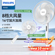 飛利浦（PHILIPS）電風(fēng)扇家用7葉落地扇搖頭電風(fēng)扇循環(huán)通風(fēng)大風(fēng)量立式電扇臺地兩用定時(shí)遙控風(fēng)扇 雪域白「16寸 2664m3/h大風(fēng)量 語(yǔ)音款」