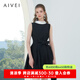 AIVEI【孟子義同款】欣賀艾薇夏季無袖黑色禮服連衣裙R0360142 黑色 M