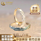 中國黃金（CHINA GOLD）925銀戒指蒹葭白露情侶對戒小眾紀念日首飾七夕情人節(jié)生日禮物 京速達*蒹葭白露情侶戒指【品牌禮盒】