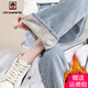 AEMAPE牛仔褲女2025春秋季新款時(shí)尚女裝加絨加厚高腰闊腿褲子 MX1006_淺藍(lán)色【加厚腰圍調(diào)節(jié)款】 加絨 M 【96-107斤】