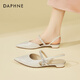 達芙妮（DAPHNE）法式氣質(zhì)尖頭包頭涼鞋女夏季水鉆百搭時(shí)尚粗跟時(shí)裝鞋女鞋 銀色 37