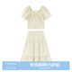 樂(lè)町夏季新款簡(jiǎn)約時(shí)尚韓系氣質(zhì)套裝裙C1FCE2441 米黃色 S