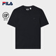 FILA 斐樂官方男子針織短袖衫2025秋新款時尚休閑舒適簡約圓領(lǐng)T恤 傳奇藍(lán)-NV M 170/92A/M