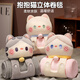 心楠小毛毯被子蓋腿午休毯子夏辦公室學(xué)生教室午睡毯珊瑚絨空調毯蓋毯 灰抱抱貓立體卷毯 100cm*80cm