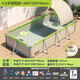 獵鋼狼 戶(hù)外大型支架游泳池兒童家用免充氣泳池室內外遮陽(yáng)可折疊戲水池 4.5米帶蓬樂(lè )享+地墊+蓋布+過(guò)濾器