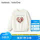 巴拉巴拉balaone童裝兒童衛(wèi)衣女童2025秋季新款t恤中大童甜美時尚 米白10302 120