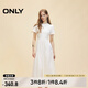ONLY2025春季新款優(yōu)雅氣質(zhì)純色拼接短袖長(zhǎng)裙連衣裙女|125107024 A43 奶油白色 L