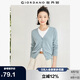 佐丹奴針織開衫女小外套 純棉V領(lǐng)小衫女 外搭純色女外衣05350649