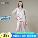 美標(biāo)（MEIBIAO）送愛人禮物短袖真絲睡衣女春夏19姆米重磅套裝100%桑蠶絲綢家居服 灰粉 短袖七分褲套裝 XL (170/92A)