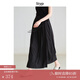 旅途原品（ltyp）馬面裙夏季半身裙新款女新中式A字設(shè)計感系帶垂感百褶裙 靜謐黑 L