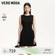 VEROMODA連衣裙2025夏季新款含醋纖收腰顯瘦A字小黑裙32527A057 黑色 M