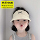 獺惠寶寶帽子夏韓版蝴蝶結空頂帽洋氣大檐遮陽(yáng)帽兒童出游可愛(ài)太陽(yáng)帽 蝴蝶結布藝空頂-米 建議頭圍（46-54cm）