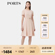 PORTS寶姿女裝春夏新品溫柔風(fēng)氣質(zhì)短袖圓領(lǐng)中長(cháng)三醋酸連衣裙 粉色 M (6)