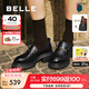 百麗（Belle）七夕禮物復(fù)古抓皺鎏金樂福鞋女商場(chǎng)款牛皮粗跟jk鞋E1Y1DCA5預(yù)售 黑色 37
