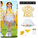 六一兒童演出服幼兒園黃色香蕉背帶褲小學(xué)生畢業(yè)照班服男女表演服 白短裙套裝+帽+黃三巾+彩襪 香蕉 160