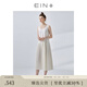 EIN【風(fēng)琴褶天使裙】EIN言絲棉長(zhǎng)款純色無(wú)袖百褶連衣裙女夏秋款 象牙白 L