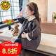 G.DUCKKIDS小黃鴨童裝女童外套冬季2024新款加厚兒童皮衣小女孩時尚衣服保暖 咖色 90 （建議寶寶10-12公斤 24-36