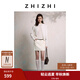 致知ZHIZHI 青杏兒 夏日羊毛短半裙25年秋季新款經(jīng)典高腰直筒 云白 M